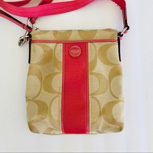Coach cream and salmon cross body bag